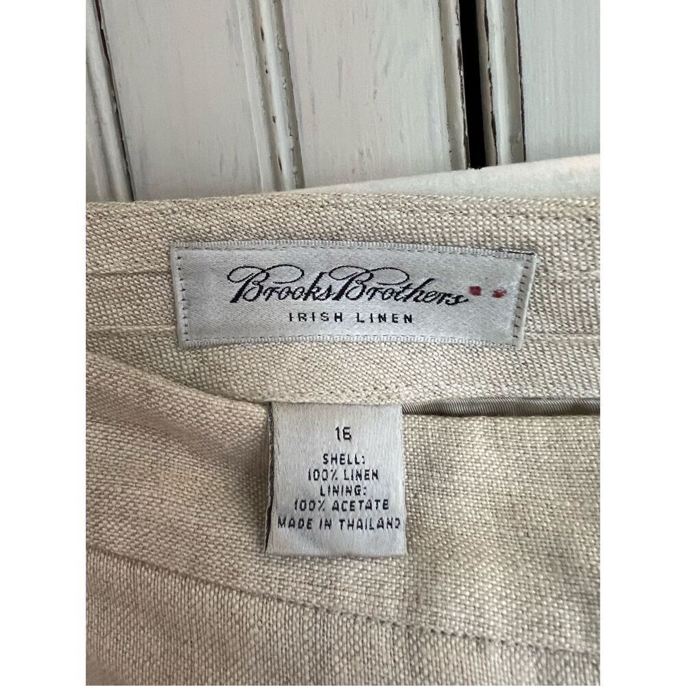 Brooks Brothers Neutral Linen Maxi Skirt with Center Slit - Picture 3 of 5